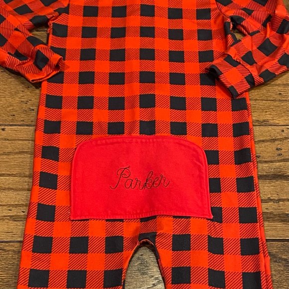 3T “Parker” Monogram Buffalo Plaid Zip PJS - Picture 2 of 2